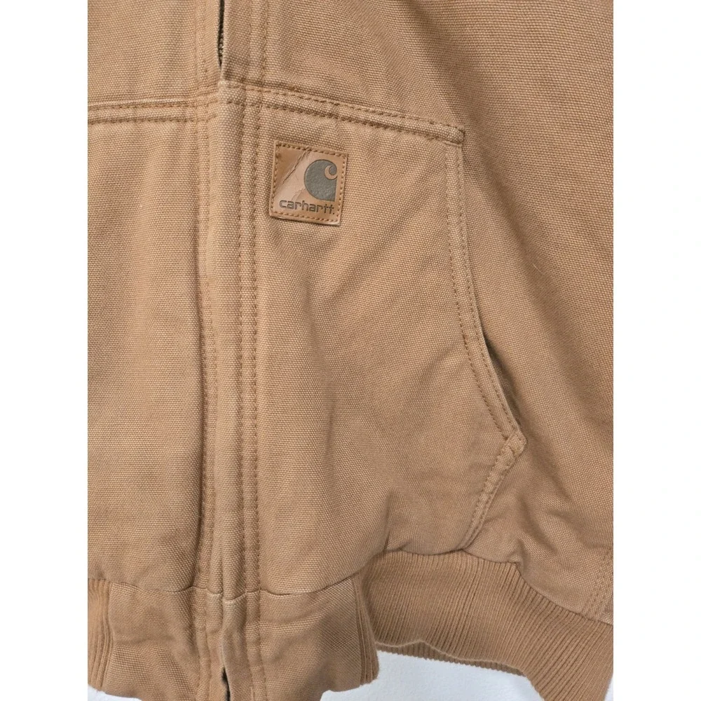 Carhartt Hooded Jacket Youth Boys M (10-12) Brown Quilt Lined Duck Canvas